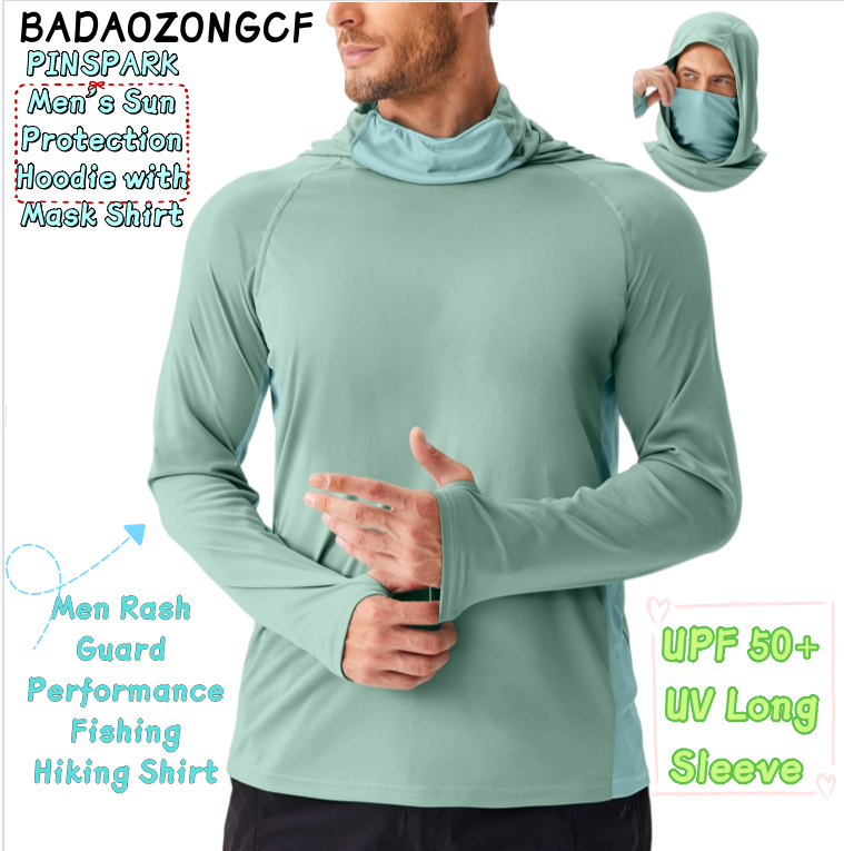 Summer Hiking Clothing - PINSPARK Heren Zonnebeschermende Hoodie met Masker