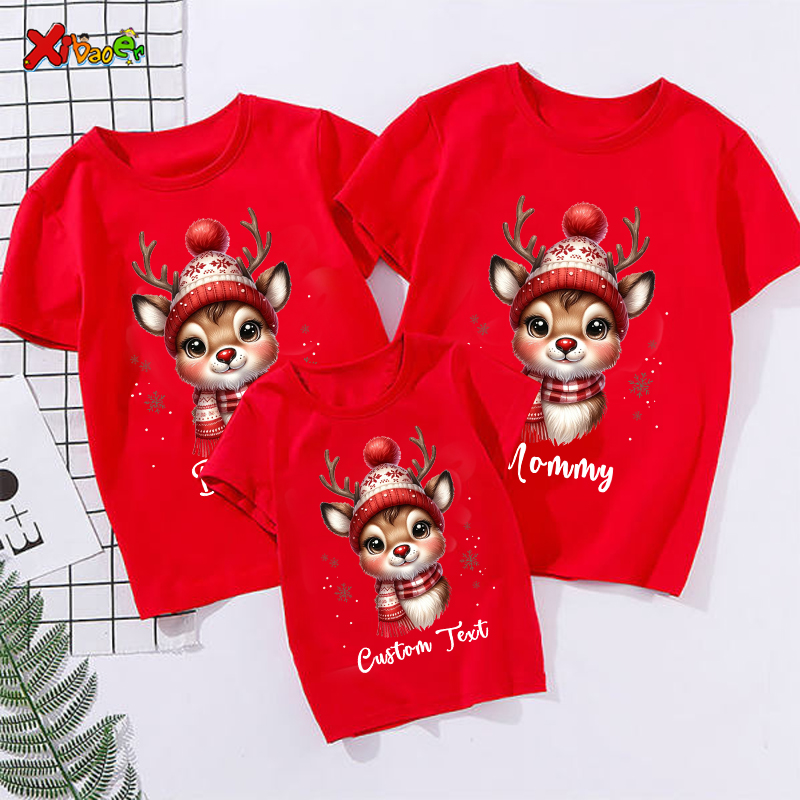 Summer Clothing Looks - Kerstshirt Aangepaste naam Kinderen Familie bijpassende