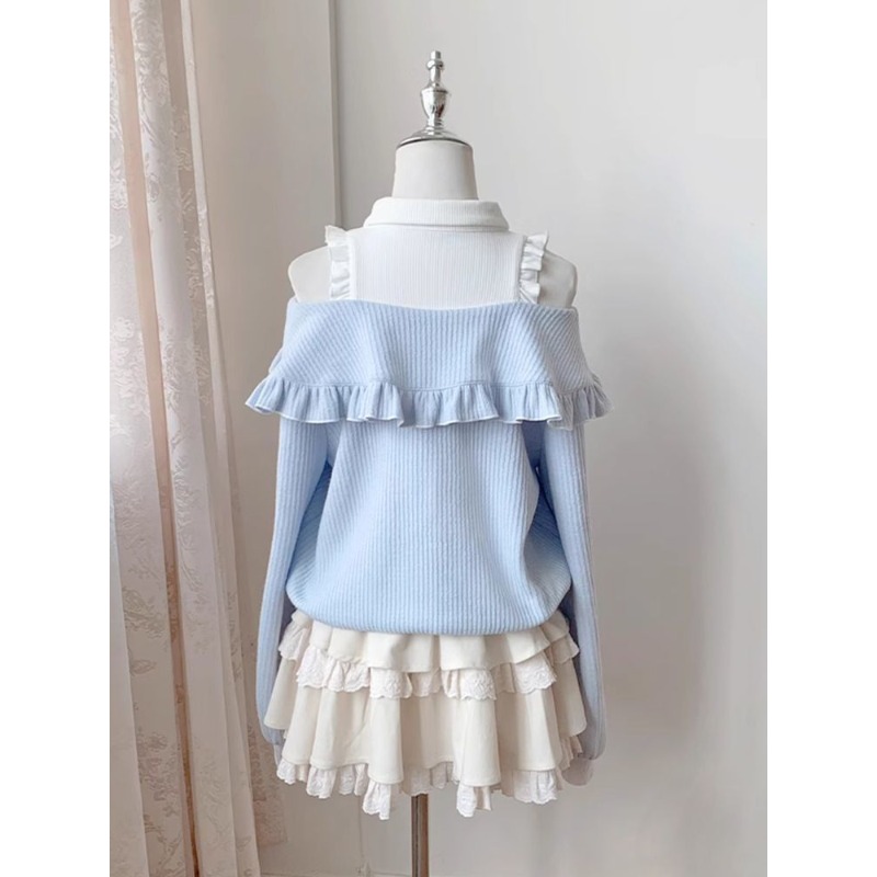 Kawaii Soft Girl Lolita 2-deli - Off Shoulder Blouse recensie en prijs
