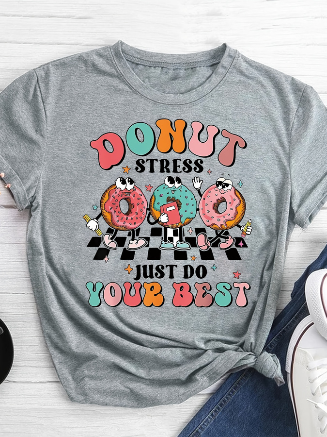 T-shirt met cartoon donut-prin - Summer Clothing Trends For Women 2026 recensie en prijs